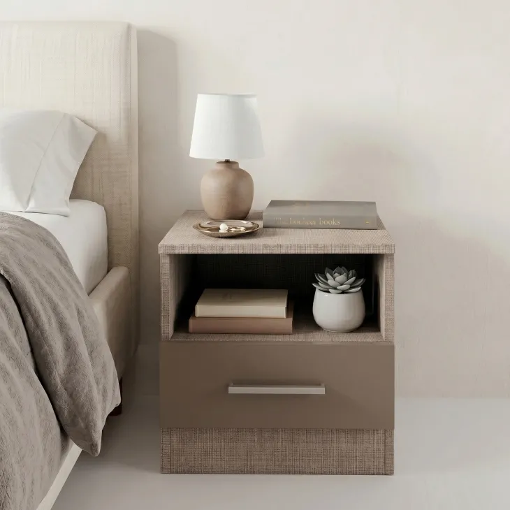 Comodino 40x41h cm 1 cassetto rovere scuro marrone Selvaggia Gihome®