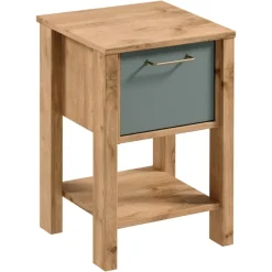 Comodino 42x59h cm 1 cassetto rovere verde Leave