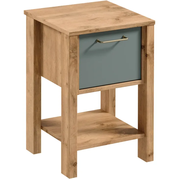 Comodino 42x59h cm 1 cassetto rovere verde Leave