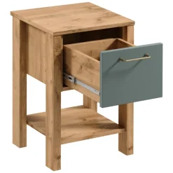 Comodino 42x59h cm 1 cassetto rovere verde Leave