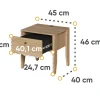 Comodino 45x46h cm 1 cassetto USB C rovere Noor