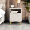 Comodino 44x60h cm 1 cassetto 1 vano beige Miriam