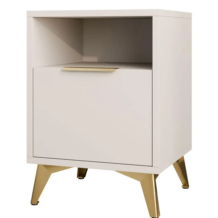 Comodino 44x60h cm 1 cassetto 1 vano beige Miriam