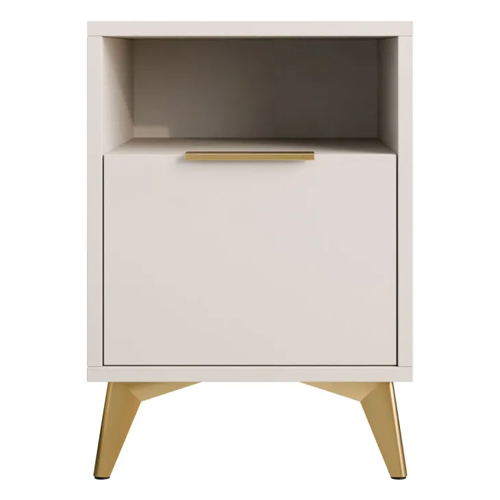 Comodino 44x60h cm 1 cassetto 1 vano beige Miriam