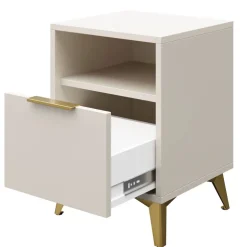 Comodino 44x60h cm 1 cassetto 1 vano beige Miriam