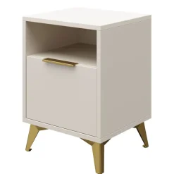 Comodino 44x60h cm 1 cassetto 1 vano beige Miriam