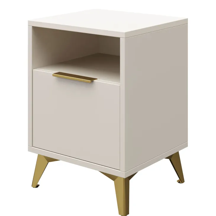 Comodino 44x60h cm 1 cassetto 1 vano beige Miriam