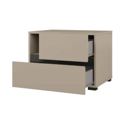Comodino 55x40h cm con cassetti reversibile tortora Lolla