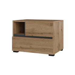 Comodino 55x40h cm con cassetti reversibile rovere Lolla