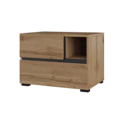 Comodino 55x40h cm con cassetti reversibile rovere Lolla