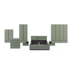 Comodino 55x40h cm con cassetti reversibile verde Lolla
