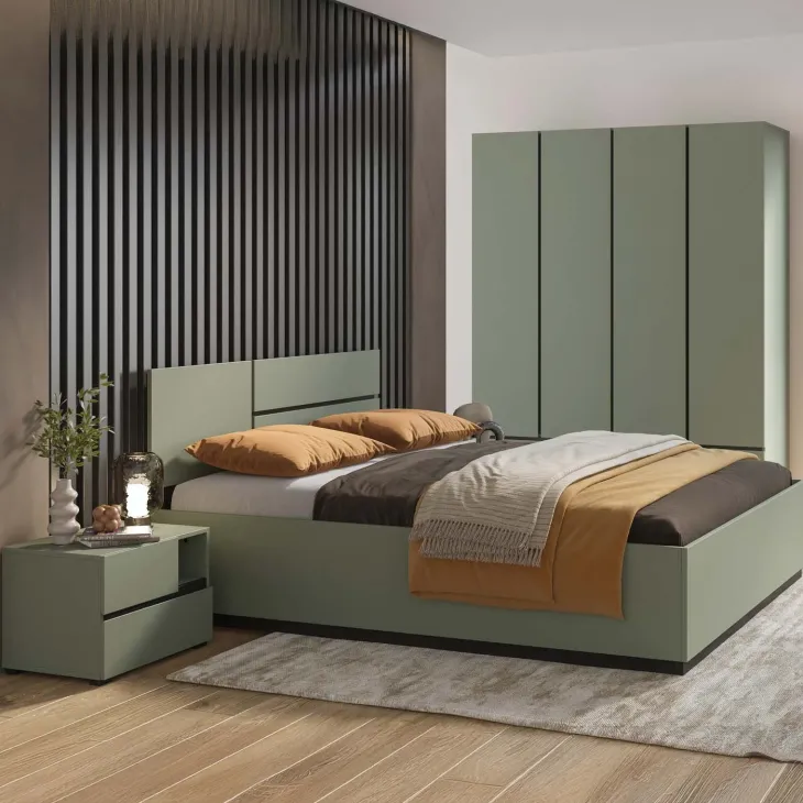Comodino 55x40h cm con cassetti reversibile verde Lolla