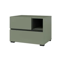 Comodino 55x40h cm con cassetti reversibile verde Lolla