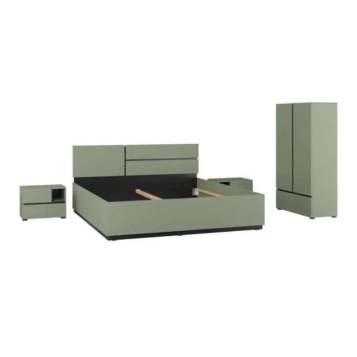Comodino 55x40h cm con cassetti reversibile verde Lolla