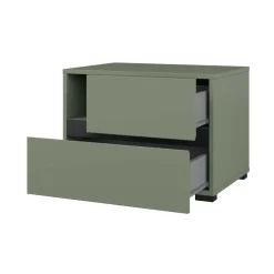 Comodino 55x40h cm con cassetti reversibile verde Lolla