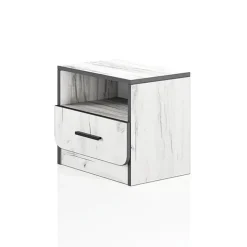 Comodino 40x41h cm con cassetto bianco rustico Zadar