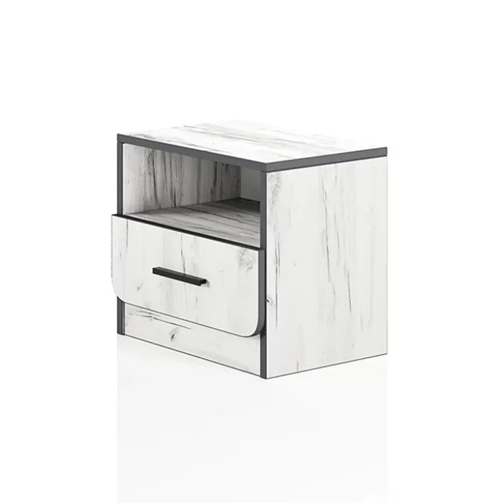 Comodino 40x41h cm con cassetto bianco rustico Zadar