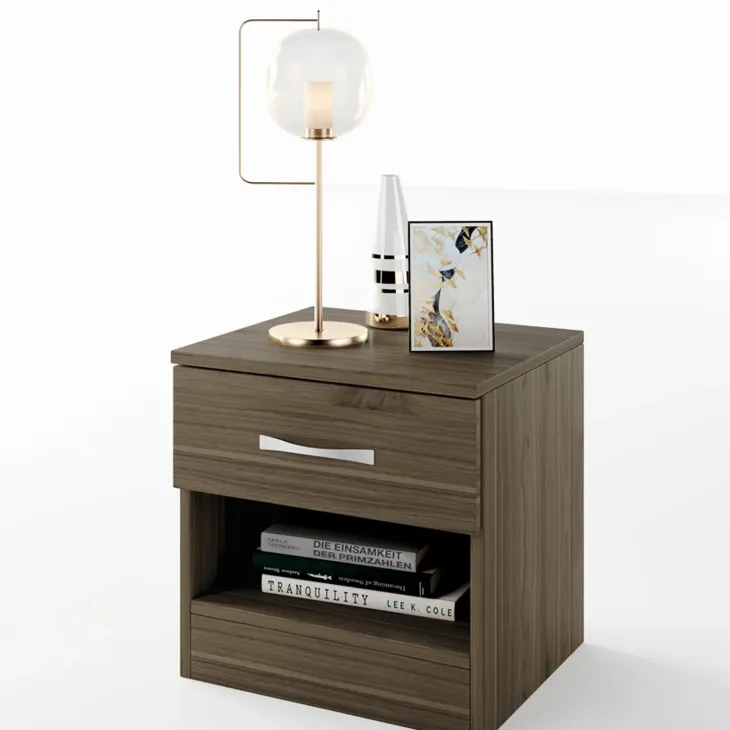Comodino 40x41h cm con cassetto moderno noce Selvaggia