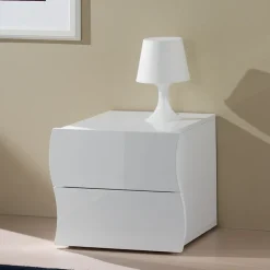 Comodino 50x42h cm design bianco lucido Sea Gihome®