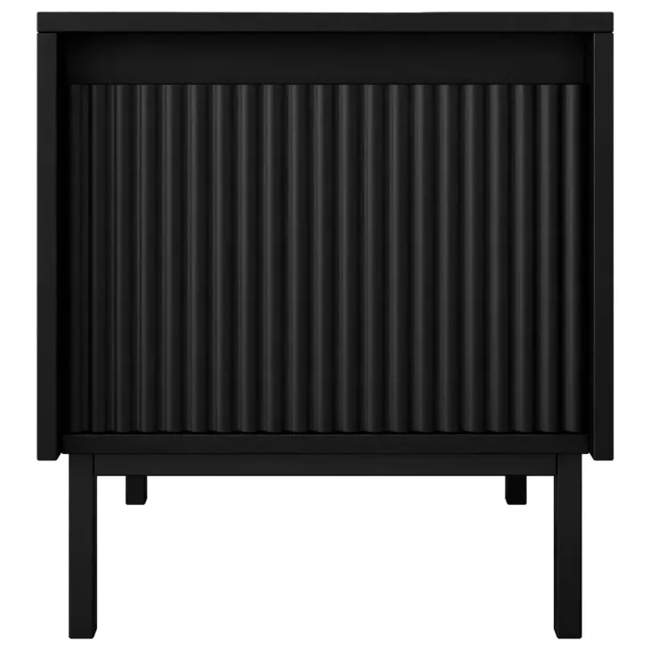 Comodino 45x50h cm design cannettato nero Strike
