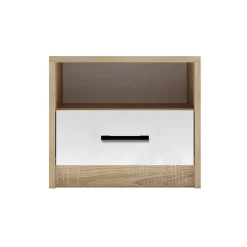 Comodino 40x35h cm moderno rovere bianco Chiaretto