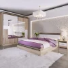 Comò 120x71h cm 1 anta 3 cassetti rovere bianco Varsavia Riga