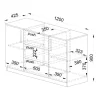 Comò 120x91h cm 2 ante 3 cassetti noce antracite Onice