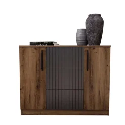 Comò 120x91h cm 2 ante 3 cassetti noce antracite Onice