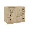 Comò 70x57h cm 3 cassetti moderno rovere Estelle