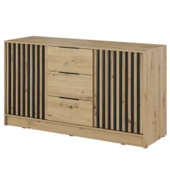 Comò 155x86h cm con cassetti moderno quercia nero Miller