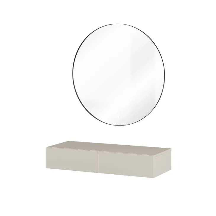 Consolle ingresso sospesa 90x17h cm 2 cassetti beige cashmere Simple
