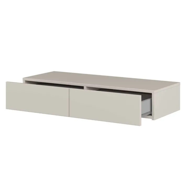 Consolle ingresso sospesa 90x17h cm 2 cassetti beige cashmere Simple