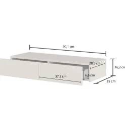 Consolle ingresso sospesa 90x17h cm 2 cassetti beige cashmere Simple