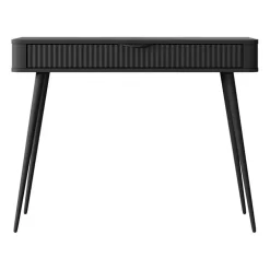 Consolle ingresso 100x78cm 1 cassetto nero opaco cannettato Ramis