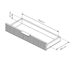 Consolle ingresso 100x78h cm 1 cassetto bianco opaco cannettato Ramis