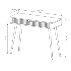 Consolle ingresso 100x78h cm 1 cassetto bianco opaco cannettato Ramis