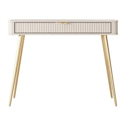 Consolle ingresso 100x78h cm 1 cassetto beige cannettato Ramis
