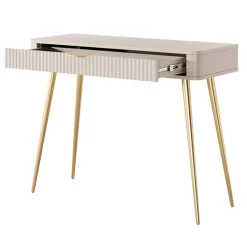 Consolle ingresso 100x78h cm 1 cassetto beige cannettato Ramis