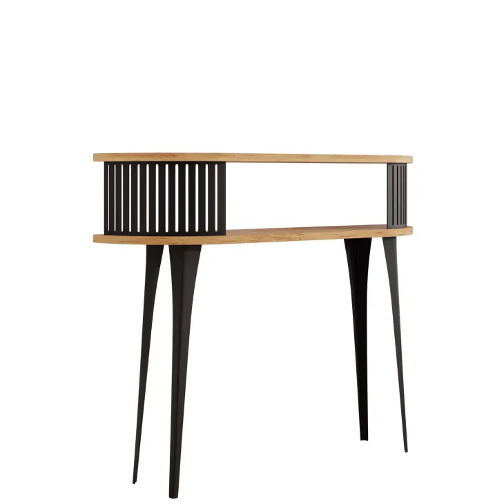 Consolle ingresso 100x86h cm con ripiano rovere nero Valeris