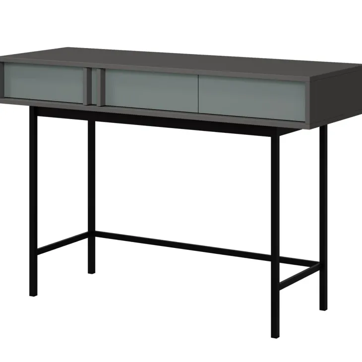 Consolle 123x83 cm 2 cassetti antracite verde Essenzia