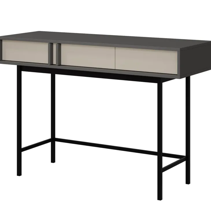 Consolle 123x83 cm 2 cassetti antracite beige Essenzia