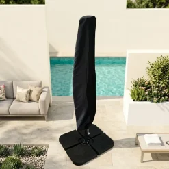 Copertura protettiva in poliestere impermeabile nero per ombrellone da giardino Ibiza