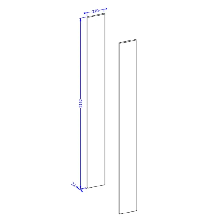Coppia fianchi laterale 22x216h cm per armadi rovere Elvira
