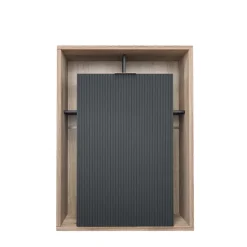 Credenza alta 85x116hcm 1 anta e vani a vista cannettato rovere nero Savona