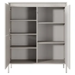 Credenza alta 104x124h cm 3 ante beige cannettato Ciar