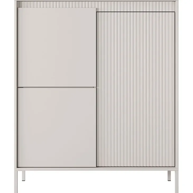 Credenza alta 104x124h cm 3 ante beige cannettato Ciar