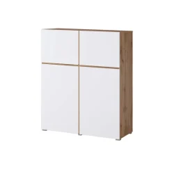 Credenza alta 120x139h cm 4 ante bianco rovere Lolla