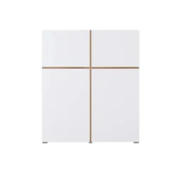 Credenza alta 120x139h cm 4 ante bianco rovere Lolla
