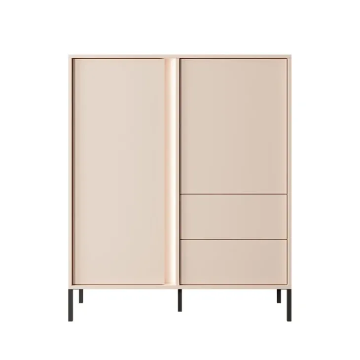 Credenza alta 103x123h cm 2 ante 2 cassetti beige Melly