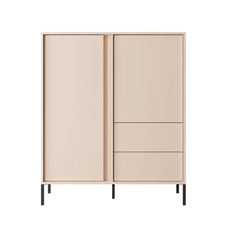 Credenza alta 103x123h cm 2 ante 2 cassetti beige Melly